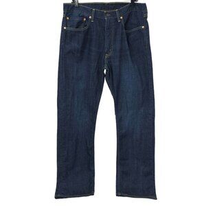 Levis 505 Jeans Mens Size 36 x 32 Straight Regular Fit Dark Wash Denim Mid Rise